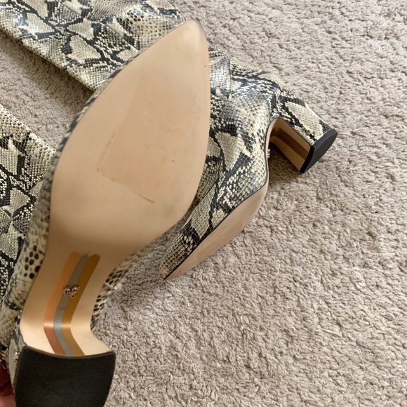 Sam Edelman Knee High Snakeskin Print LeatherBoots - Picture 5 of 6